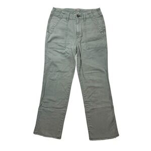 Faherty Women's Olive Green Classic Slim Fit Organic Pockets Utility Pants Sz 25